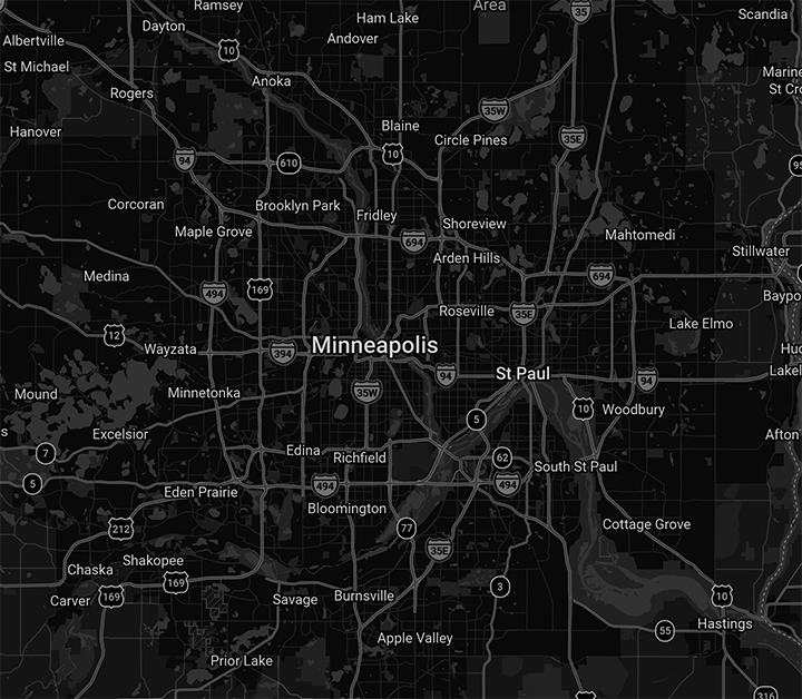 Map of the Twin Cities metro service area